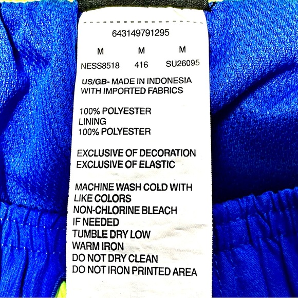 NEW Men’s NIKE Big Spell Out Swim Trunk Shorts Royal Blue with Neon Green Sz M - Picture 6 of 13